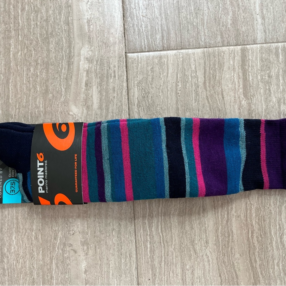 Women's Striped Wool Socks - Multicolor ski point 6